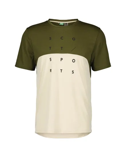 T-shirt manches courtes Homme TRAIL FLOW DRI Vert Sapin/Beige