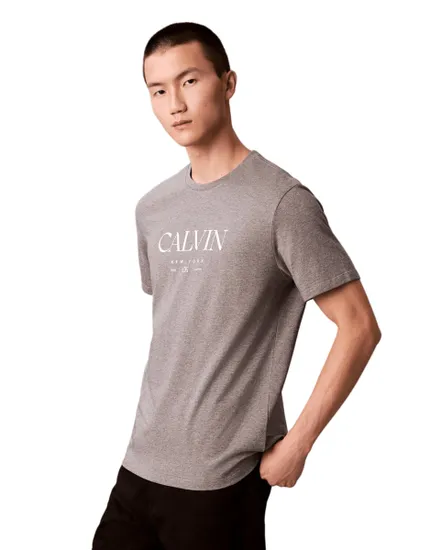 T-shirt col rond Homme SS 20S LN CALVIN GRAPHIC TEE Gris Chiné