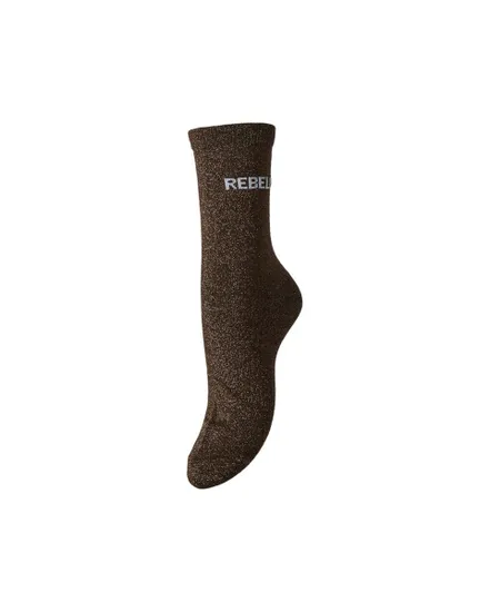 Chaussettes Femme SEBBY LONG GLITTER STATEMENT SOCK Marron