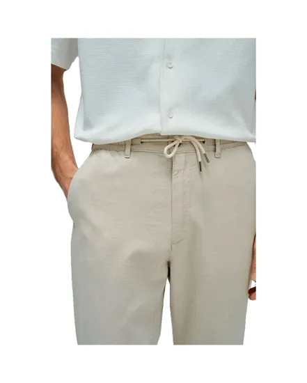 Pantalon Jogger Homme Coton Lin Beige