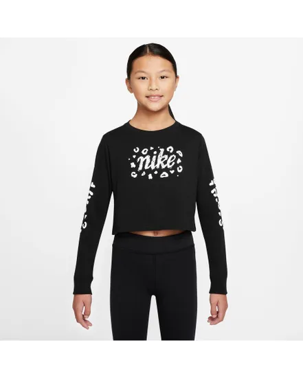 T-shirt manches longues Enfant plus âgé G NSW TEE ICON CLASH LS CROP Noir