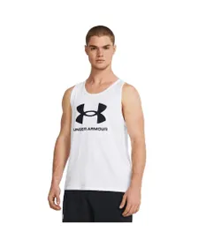 T-Shirt SS Manches Homme UA SPORTSTYLE LOGO TANK Blanc