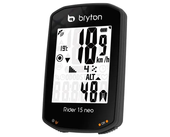 Compteur GPS de vélo RIDER 15 NEO C (AVEC CAPTEURS) Noir