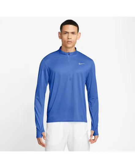 Haut col zipé Homme M NK DF PACER TOP HZ Bleu