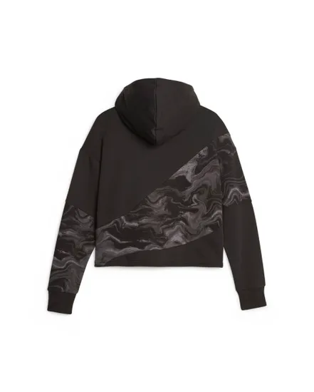 Sweat à capuche manches longues Femme W PP CAT MARBLE HDY Noir