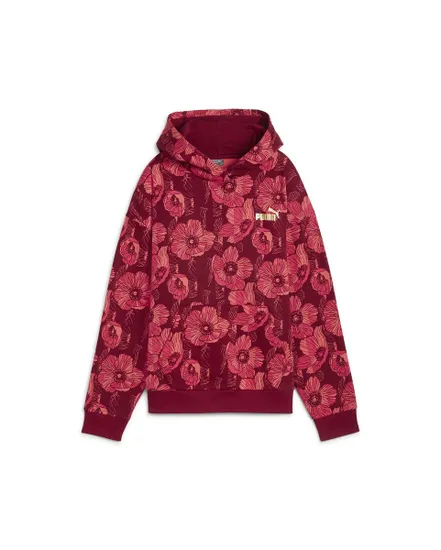 Sweat à capuche Femme W ESS+CLAS AOP HDY FL Rouge