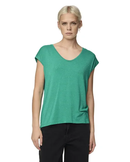 T-shirt col V Femme BILLO TEE LUREX STRIPES JRS Vert