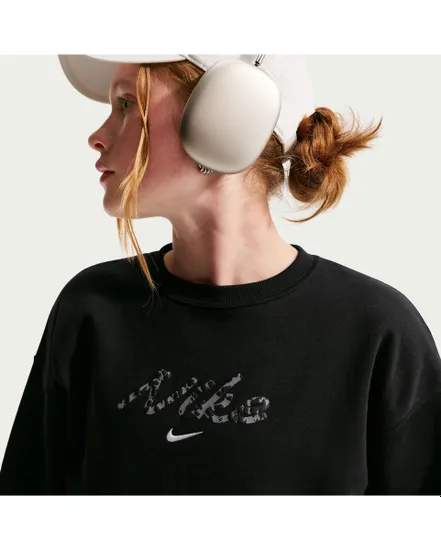 Sweat Enfant G NSW STDIO FLC OVRSZD CRW AOP Noir
