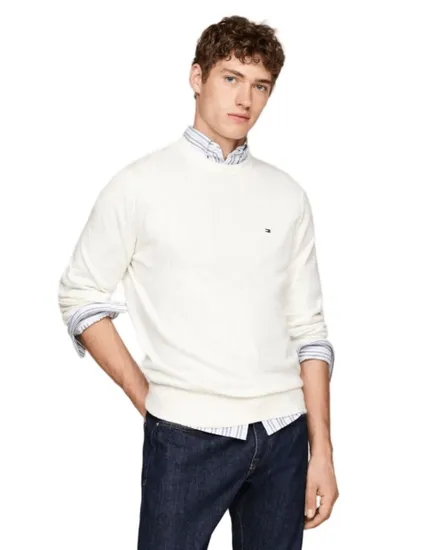 Pull col rond Homme PIMA ORG CTN CASHMERE CREW NECK Écru Chiné