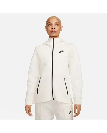 Sweat zip à capuche Femme W NSW TCH FLC WR FZ HDY Beige