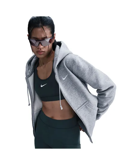 Sweat zip à capuche Femme W NSW PHNX FLC STD FZ HDY Gris