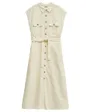 Robe Chemise Femme Sans Manches Boutons Naturels