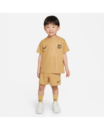 Ensemble de football Enfant FCB I NK DF KIT AW Beige Barcelone