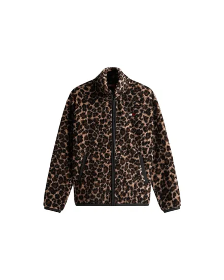 Sweat zippé Femme ZIP THROUGH BADGE TEDDY Léopard