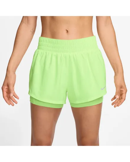 Short Femme W NK ONE DF MR 3IN 2N1 Jaune-Vert
