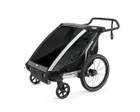 Remorque pour enfant 2 places CHARIOT LITE Aluminium/Vert Agave
