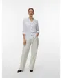 Chemisier Femme VMBUMPY L/S SHIRT NEW WVN GA NOOS Bleu Rayé