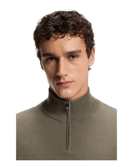 Pull col zippé Homme H-HEMARLO Brun Clair