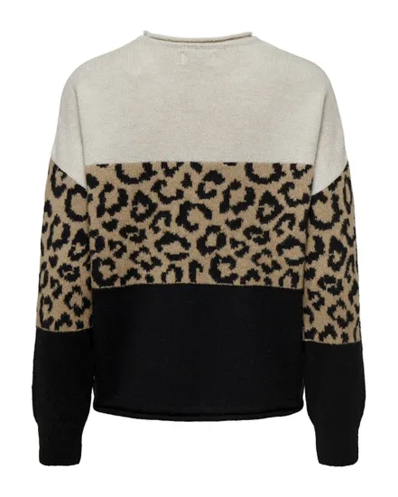 Pull Femme ONLJADE ANIMAL LS O-NECK KNT NOOS