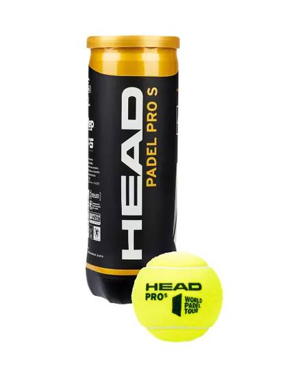 Tube de 3 balles de tennis Unisexe HEAD PADEL PRO S – 6DZ Jaune