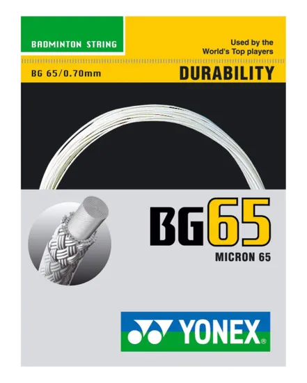 Cordage Unisexe YONEX BG 65 Blanc