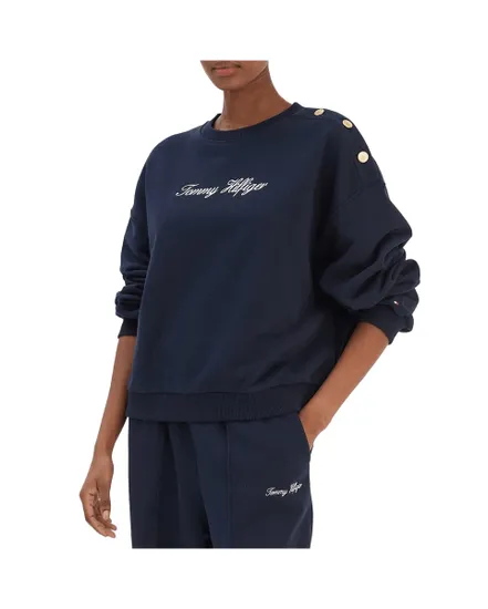 Pull Femme Gold Btn Script Terr