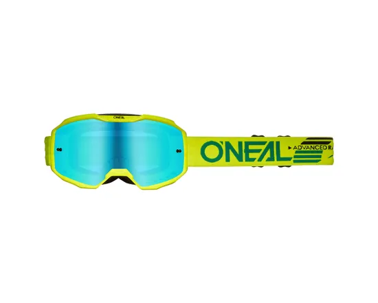 Masque de VTT Unisexe B-10 SOLID Jaune Fluo/Bleu Radium