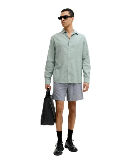 Chemise Homme JJESUMMER LINEN BLEND SHIRT L/S SN