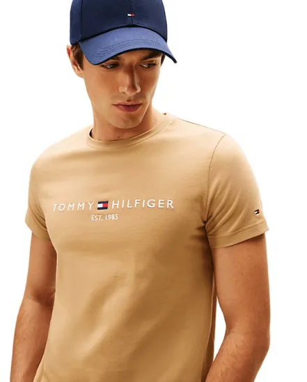 T-shirt col rond Homme TOMMY LOGO TEE Camel