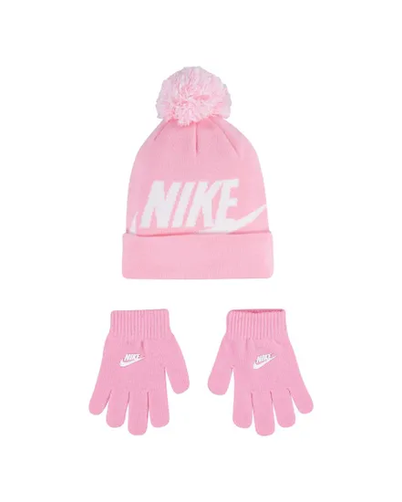 Ensemble bonnet et gants Jeune enfant NAN SWOOSH POM BEANIE GLV SET Rose