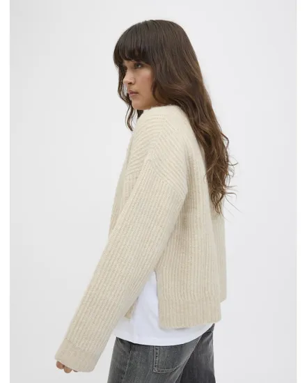 Pull Femme JXSIGGA DIVERSE CREW NECK KNIT SN Beige