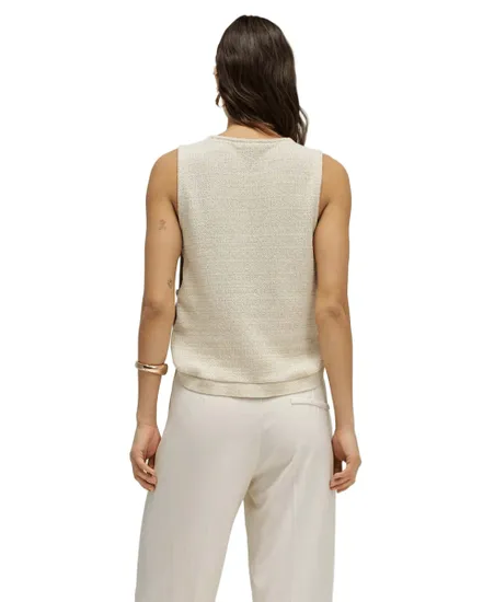 Top Femme Lurex Maille Avec Boutons