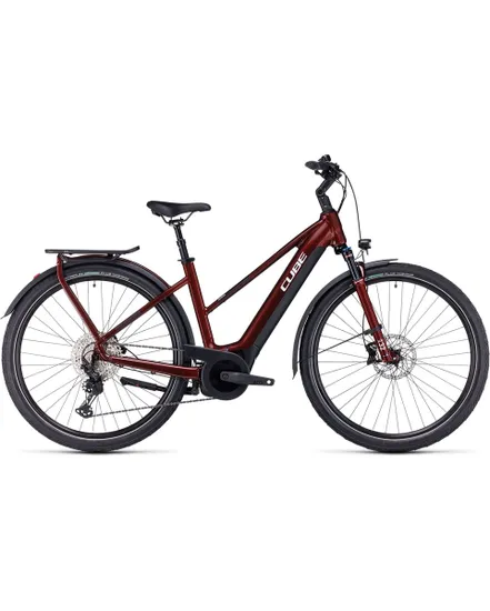 Vélo électrique trekking Femme TOURING HYBRID EXC 500 Rouge