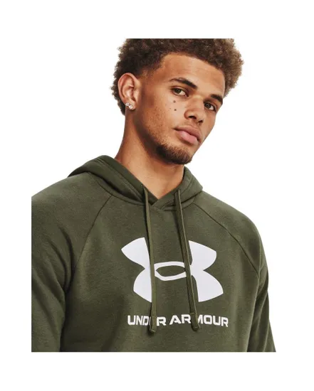 Sweat à capuche Homme UA RIVAL FLEECE LOGO HD Vert