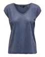 ONLSILVERY S/S V NECK LUREX TOP JRS NOOS