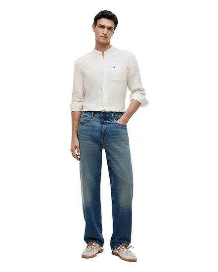 Chemise Homme Pin Stripe Linen Mao