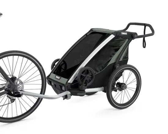 Remorque pour enfant 1 place CHARIOT LITE Aluminium/Vert Agave