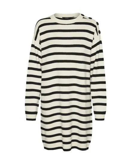 Robe Tricotée Femme VMSABA LS O Neck Button