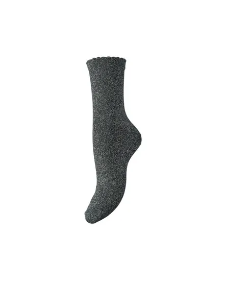1 Paire de chaussettes Femme PCSEBBY GLITTER LONG SOCKS NOOS BC Gris