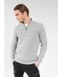 Pull en maille à col zippé Homme HENLEY PU M Gris