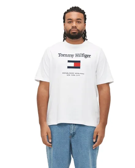 T-shirt col rond Homme TOMMY EMBRO FLAG TEE Blanc