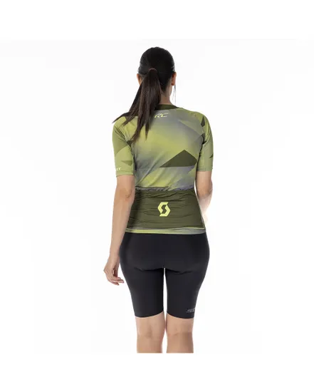 Maillot manches courtes Femme RC PREMIUM CLIMBER Vert Sapin/Jaune