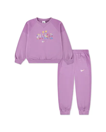 Ensemble de survetement Jeune enfant NKN E1D1 GFX FT CREW SET Rose