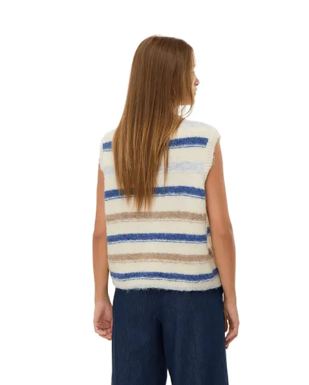 Gilet Femme Vmkira Sl O Neck Stripe