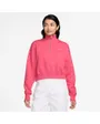 Sweat col zip Femme W NSW PHNX FLC QZ CROP Rose