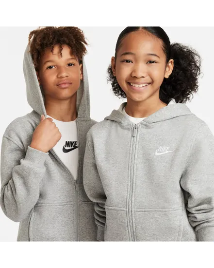 Sweat à capuche Enfant plus agé K NSW CLUB FLC HD FZ LS LBR Gris