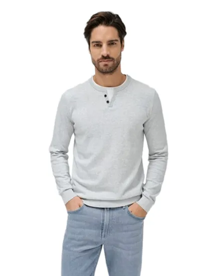 Pullover Homme Knit Henley Col Jersey
