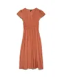 Robe longue Femme VMNELLIE V-NECK SS 7/8 DRESS WVN GA Orange
