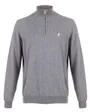 PULL HOMME COL DEMI-ZIP COTON et LAINE Gris