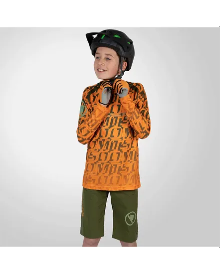 Maillot manches longues Enfant MT500 PRINT LTD JR Orange